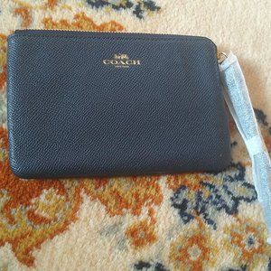 Coach Wristlet With Corner Zipper